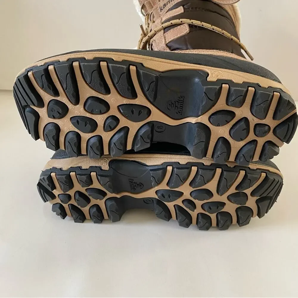 Kamik Snowvalley Waterproof Thinsulate Lined Snow Boots Size 6 Mid Calf Lace Up